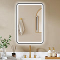 Aluminium Blanc, Miroir de Salle de Bain Retroeclaire Design Moderne