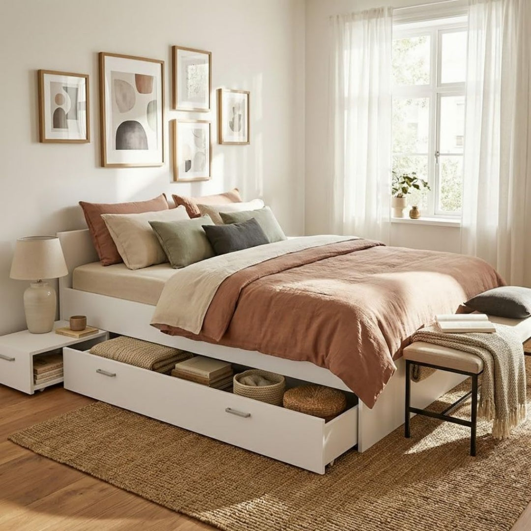 Panneau Decoratif – Panneau de Particules, Blanc, 194 x 144 x 65 cm