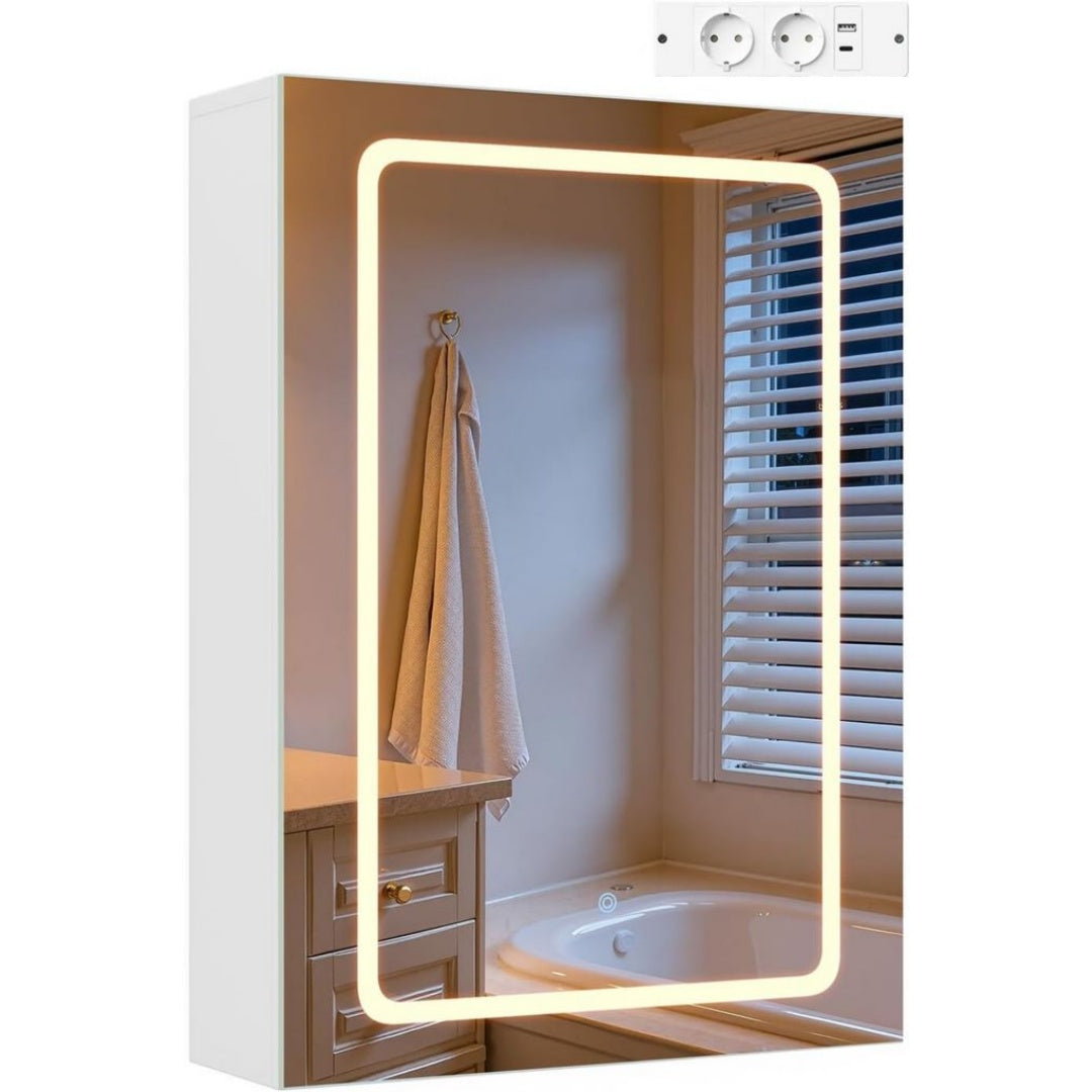 Armoire de Salle de Bain en Panneau de Particules, Finition Blanc