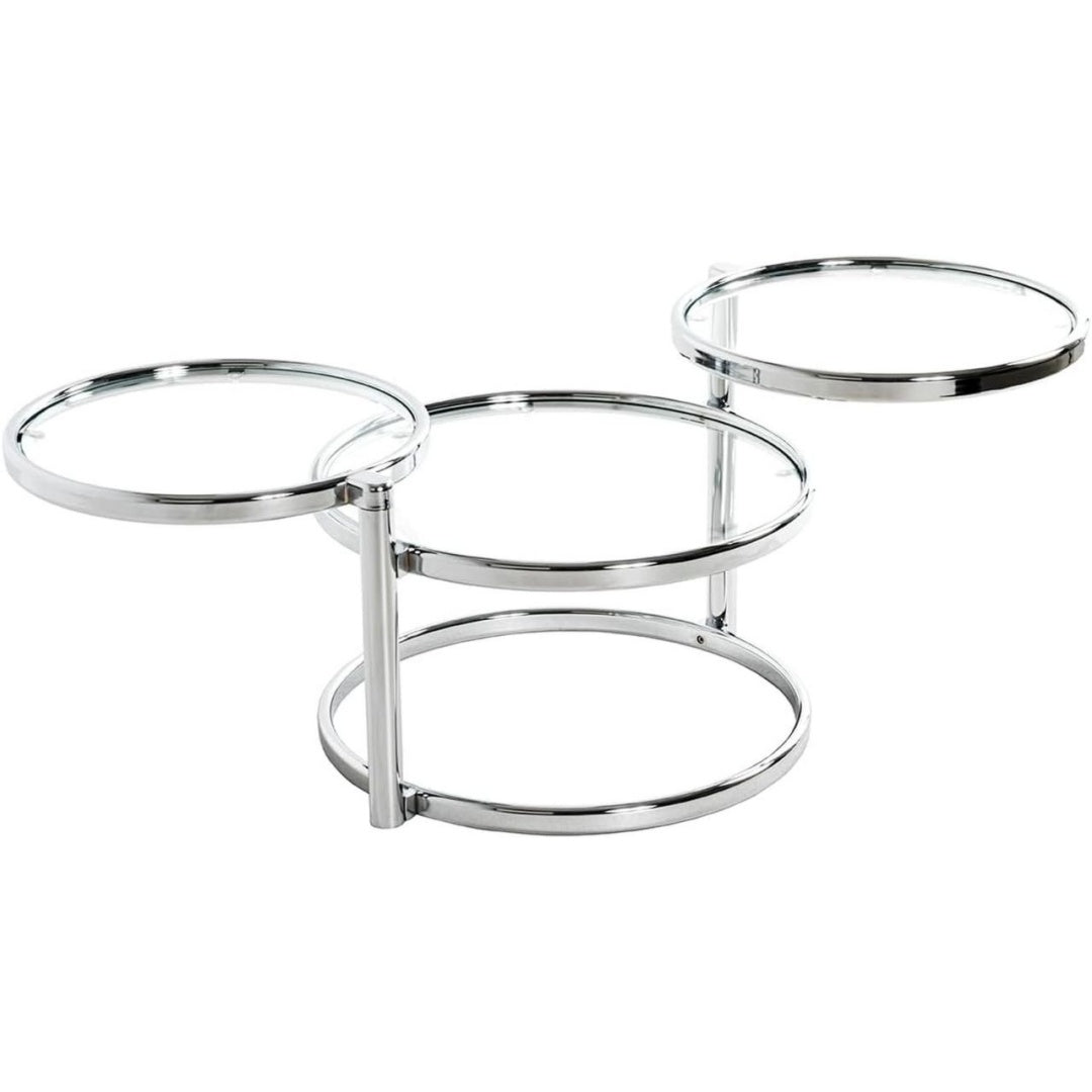 Verre Trempe Chrome, Table Basse Design Moderne