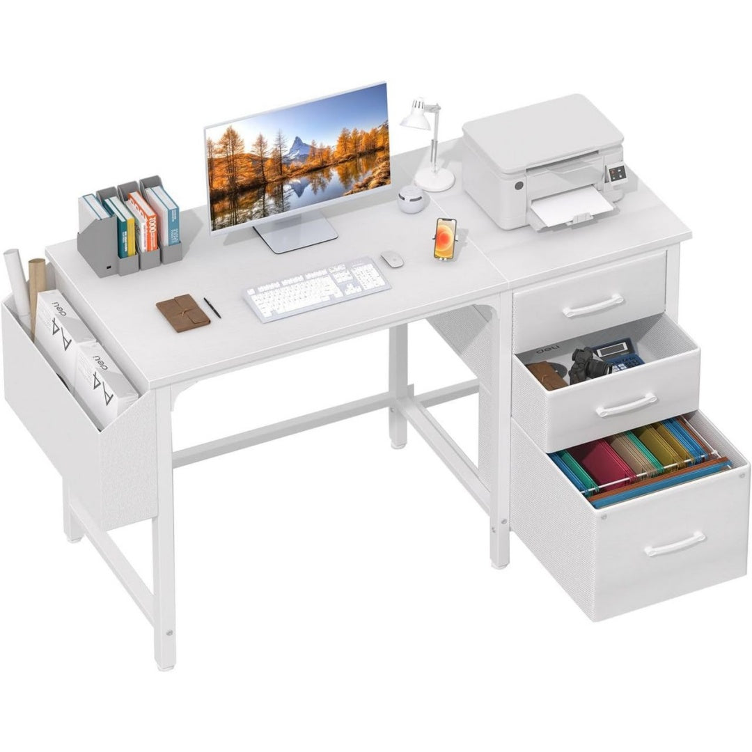 Bureau Informatique / Gaming en Acier de Couleur Blanc