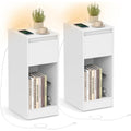 Table d'Appoint Blanc en Panneau d'Agglomere