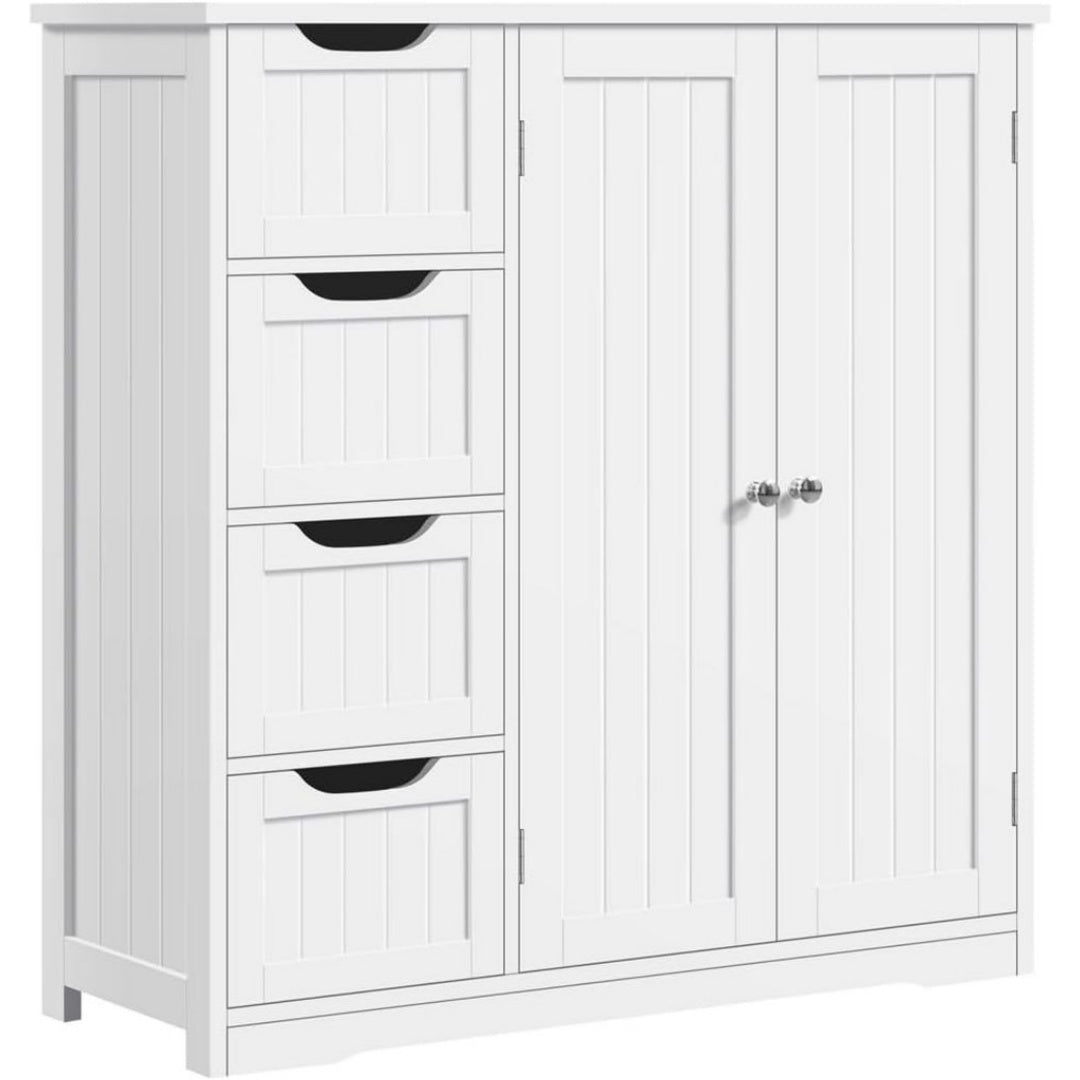 Armoire de Salle de Bain – MDF, Blanc, 81 x 30 x 83 cm